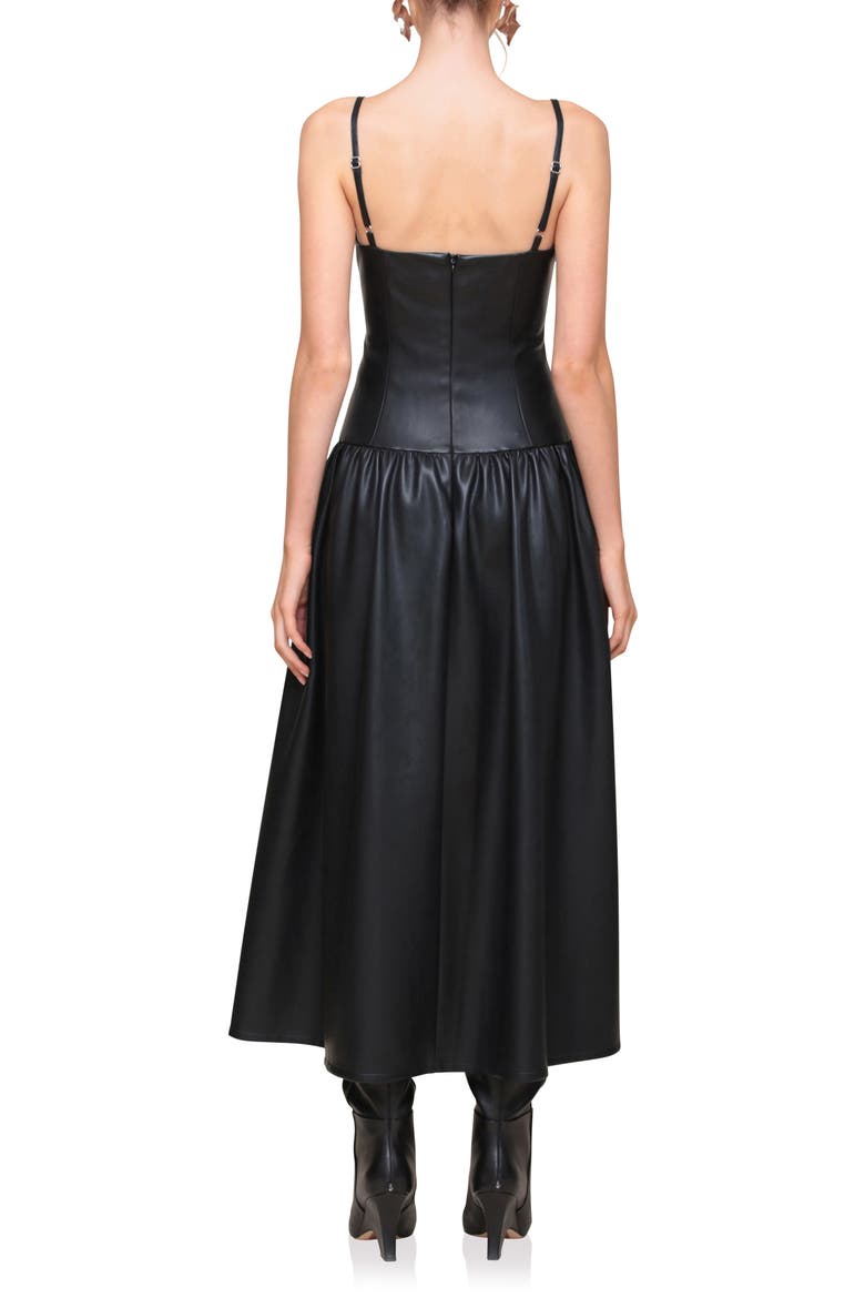 Faux-Ever Leather™ Midi Dress, Alternate, color, BLACK