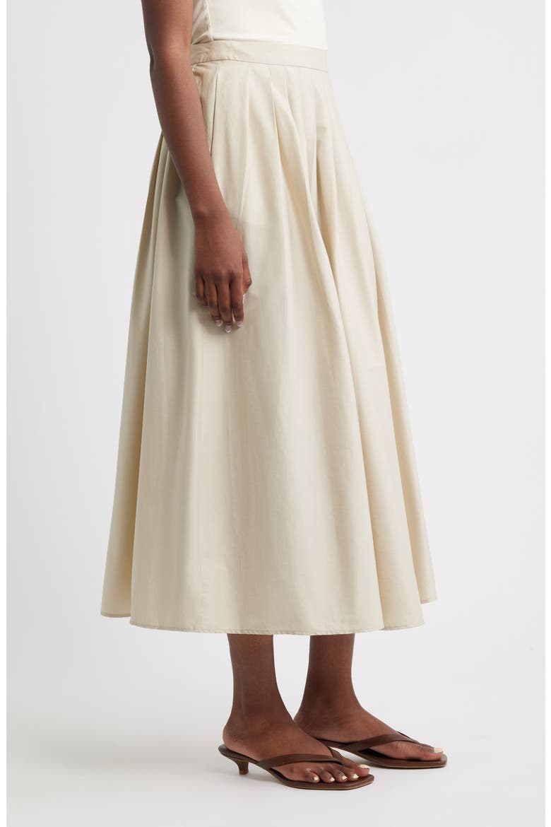 Indo Pleated Cotton Blend Skirt, Alternate, color, IVORY WHITE