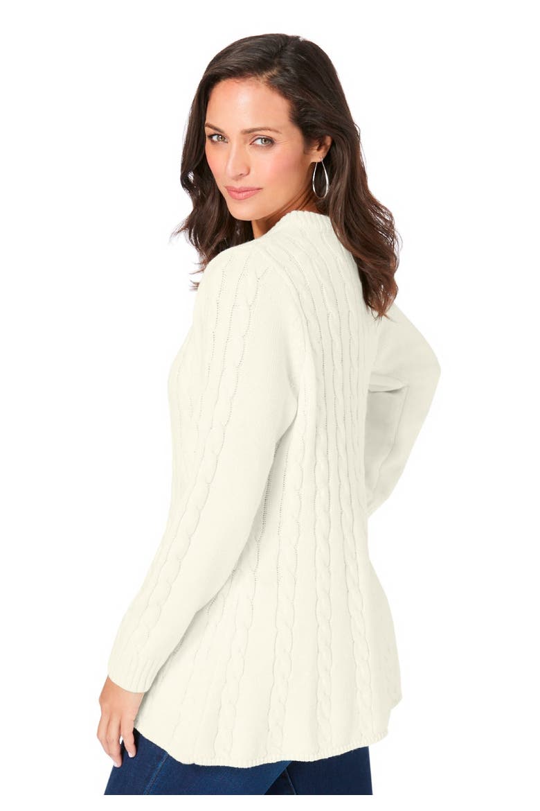 Cable Peplum (plus), Alternate, color, IVORY