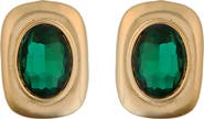 Panacea Green Cubic Zirconia Square Stud Earrings