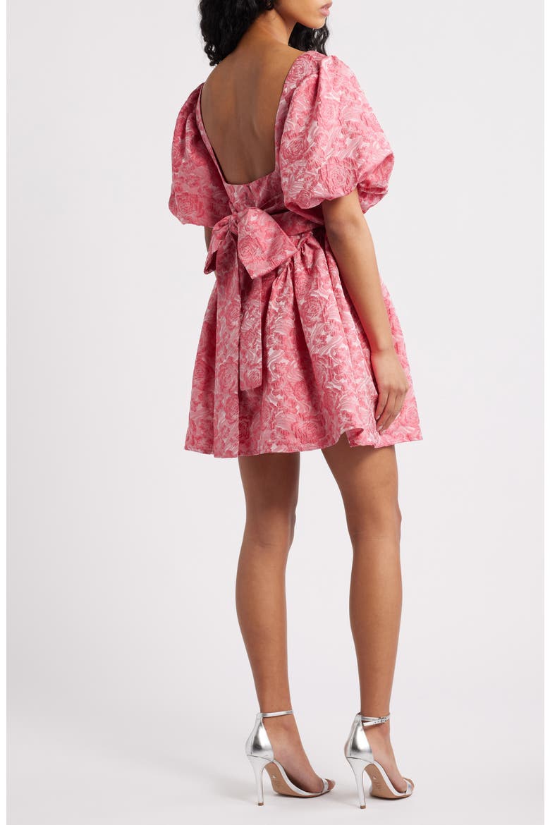 Amour Floral Jacquard Minidress, Alternate, color, PINK
