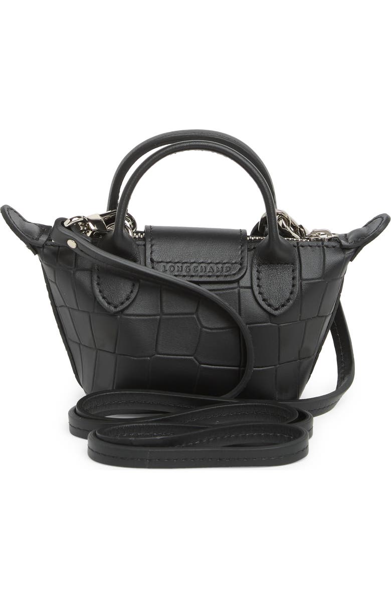 Longchamp Le Pliage Cuir X-Small Croc Embossed Crossbody Bag, Alternate, color,