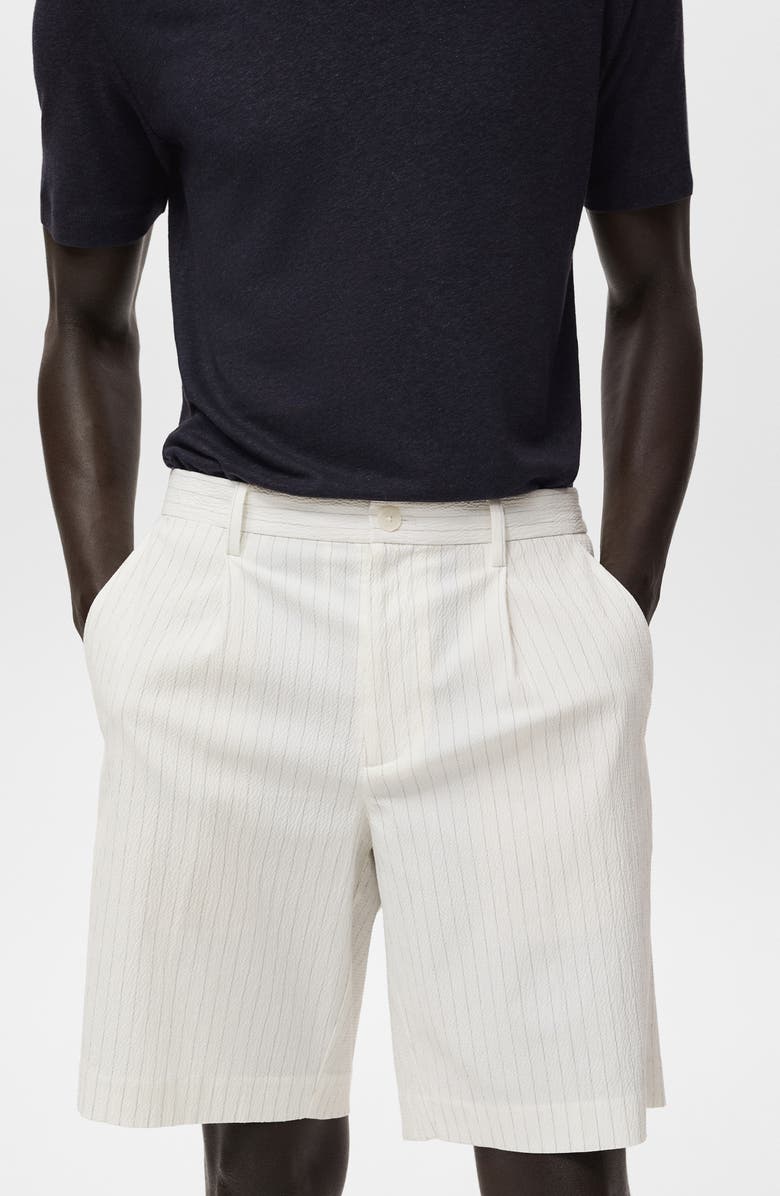 MANGO Slim Fit Stretch Cotton Chino Shorts, Alternate, color, Off White