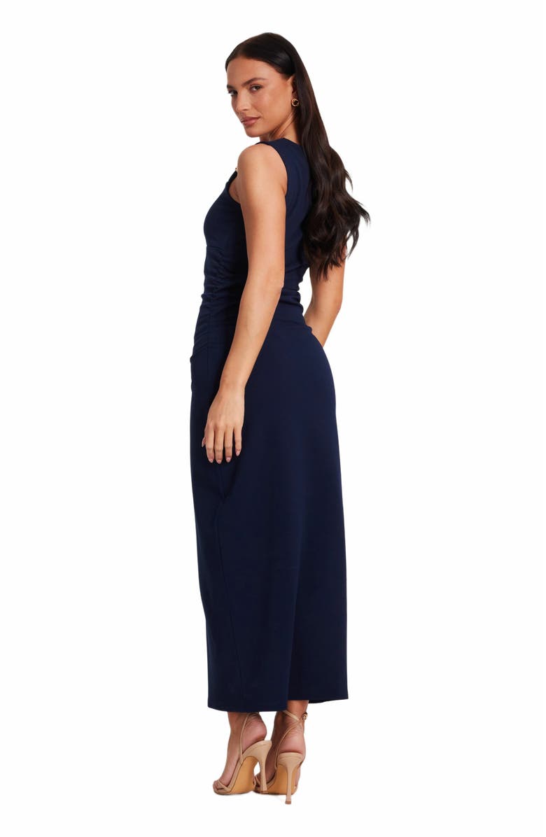 QUIZ Scuba Crepe Maxi Dress With Gold Buckle, Alternate, color, 