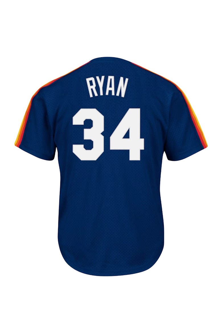 Men's Mitchell & Ness Nolan Ryan Navy Houston Astros Cooperstown Collection Big & Tall Mesh Batting Practice Jersey, Alternate, color, Navy