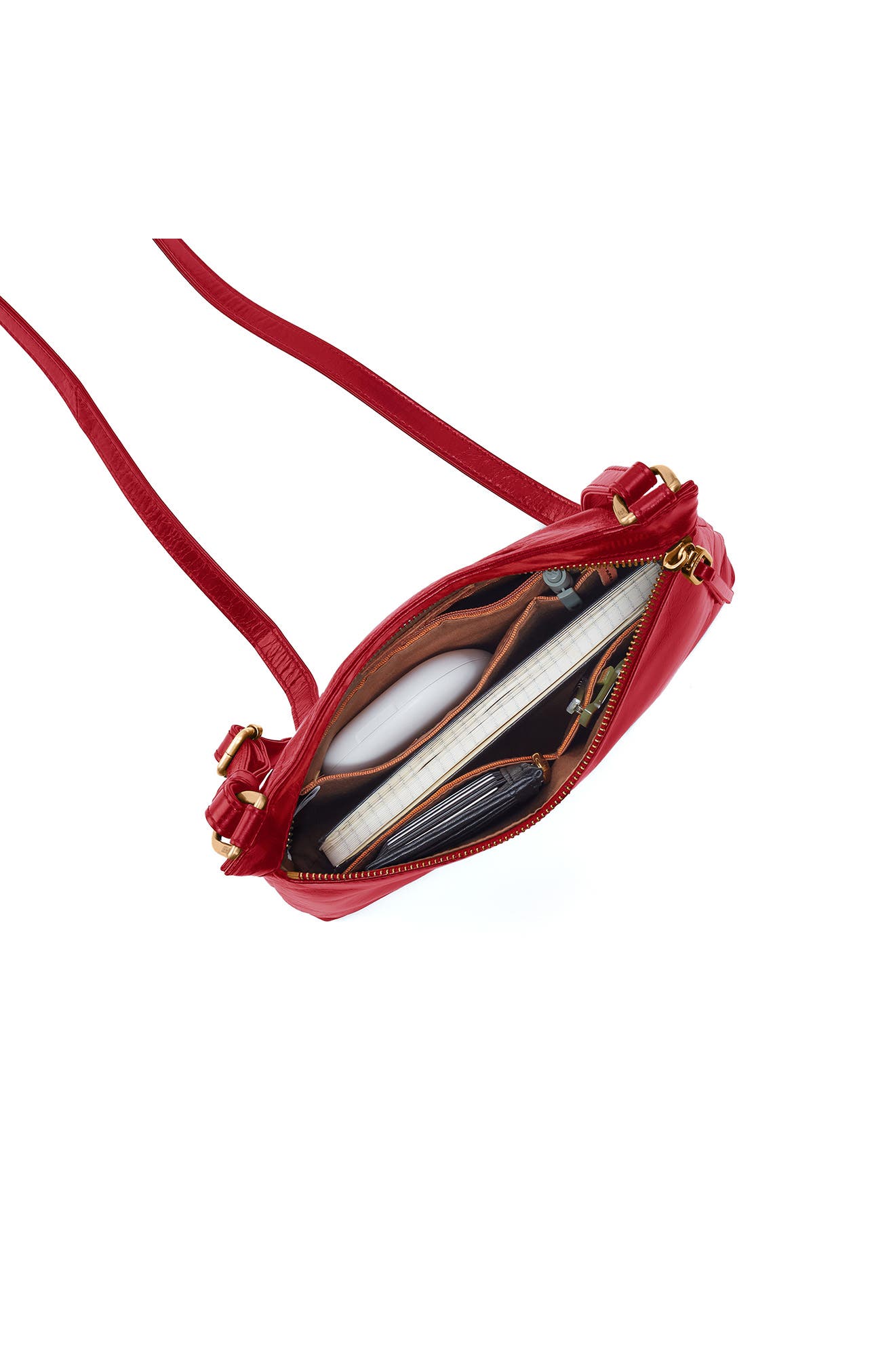 Cambel Leather Crossbody Bag, Alternate, color, TRUE RED