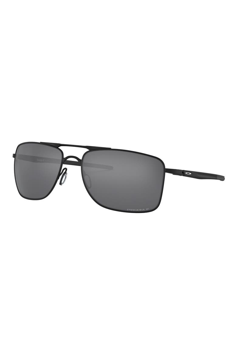 Gauge 8 62mm Oversize Prizm™ Polarized Pilot Sunglasses, Alternate, color, MATTE BLACK/ PRIZM BLACK