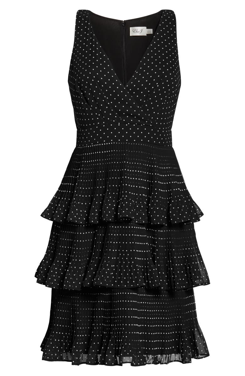 eliza j tiered chiffon dress Eliza J Women's Tiered Chiffon Halter Gown With Rhinestone Waist Size 4