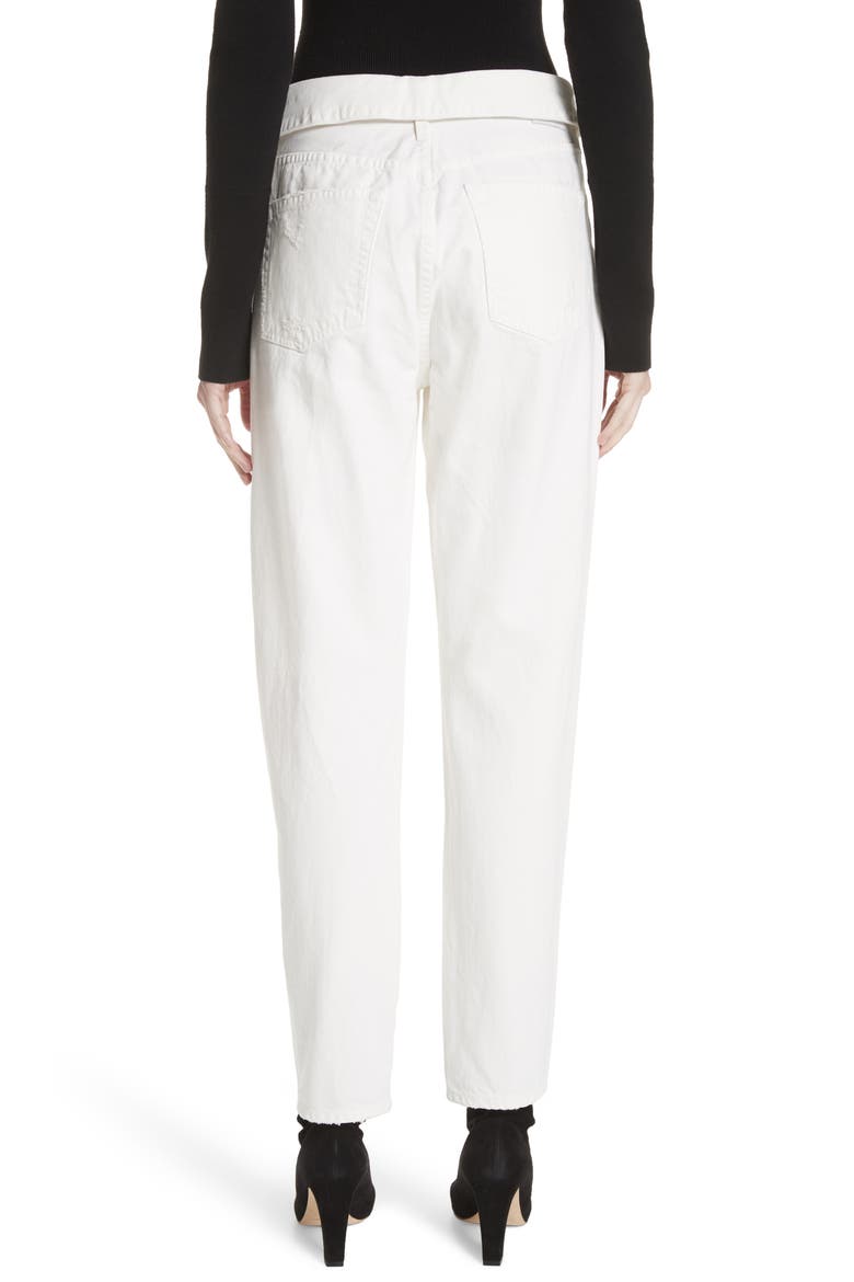 Flip Straight Leg Jeans, Alternate, color, WHITE SAND