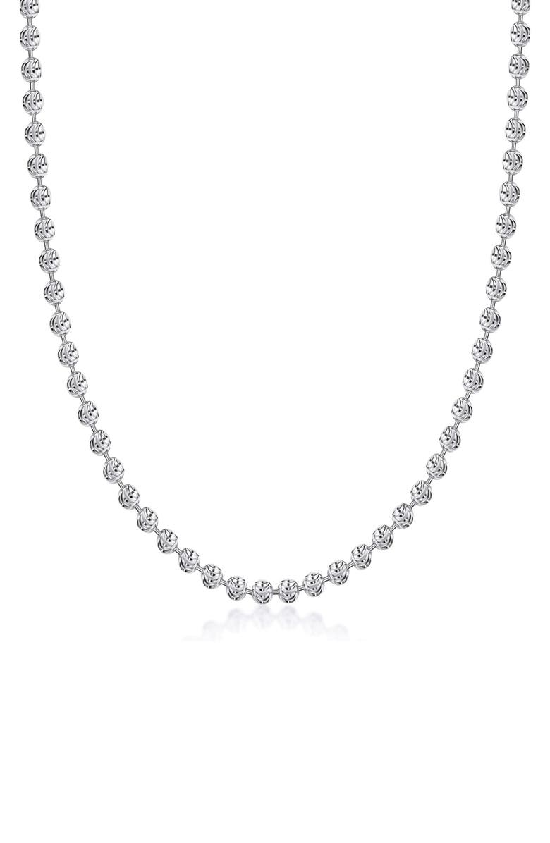 BEST SILVER Sterling Silver Moon Ball Chain Necklace, Main, color, Silver