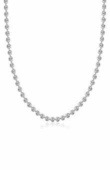 BEST SILVER Sterling Silver Moon Ball Chain Necklace