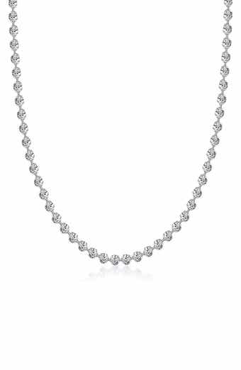 BEST SILVER Sterling Silver Moon Ball Chain Necklace