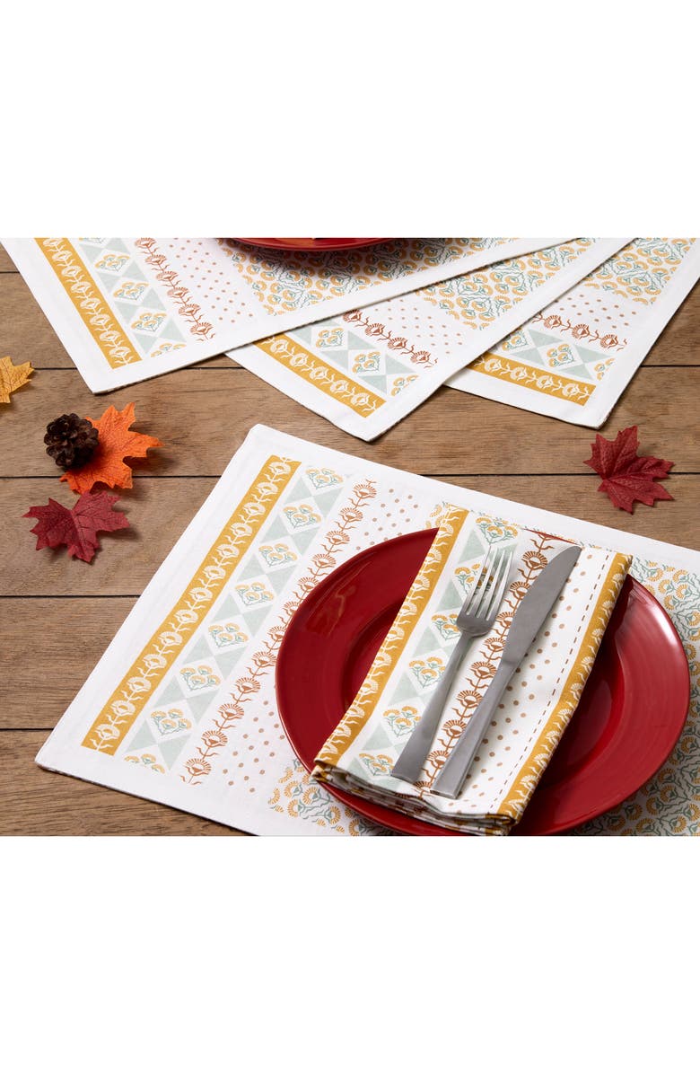 Design Imports Golden Gardens Set of Four Placemats, Alternate, color, Golden Gardens Print