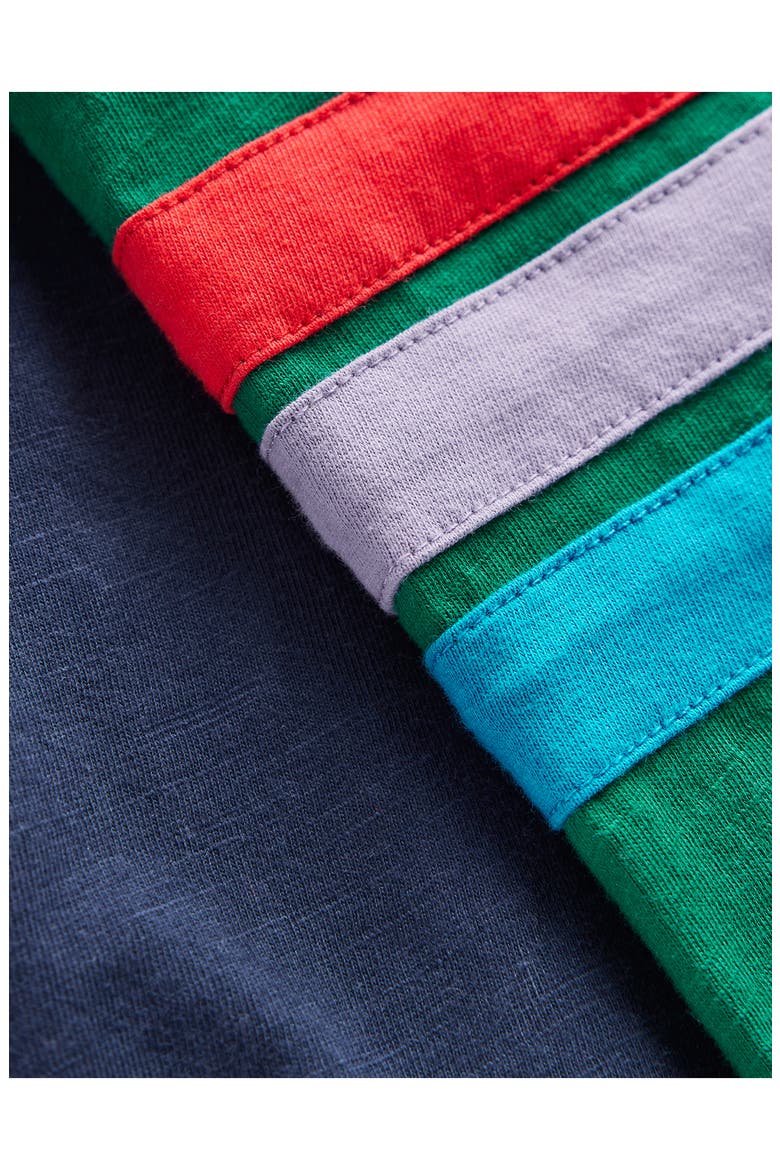 Kids' Colorblock Stripe Long Sleeve Cotton T-Shirt, Alternate, color, JEWEL GREEN/ NAVY