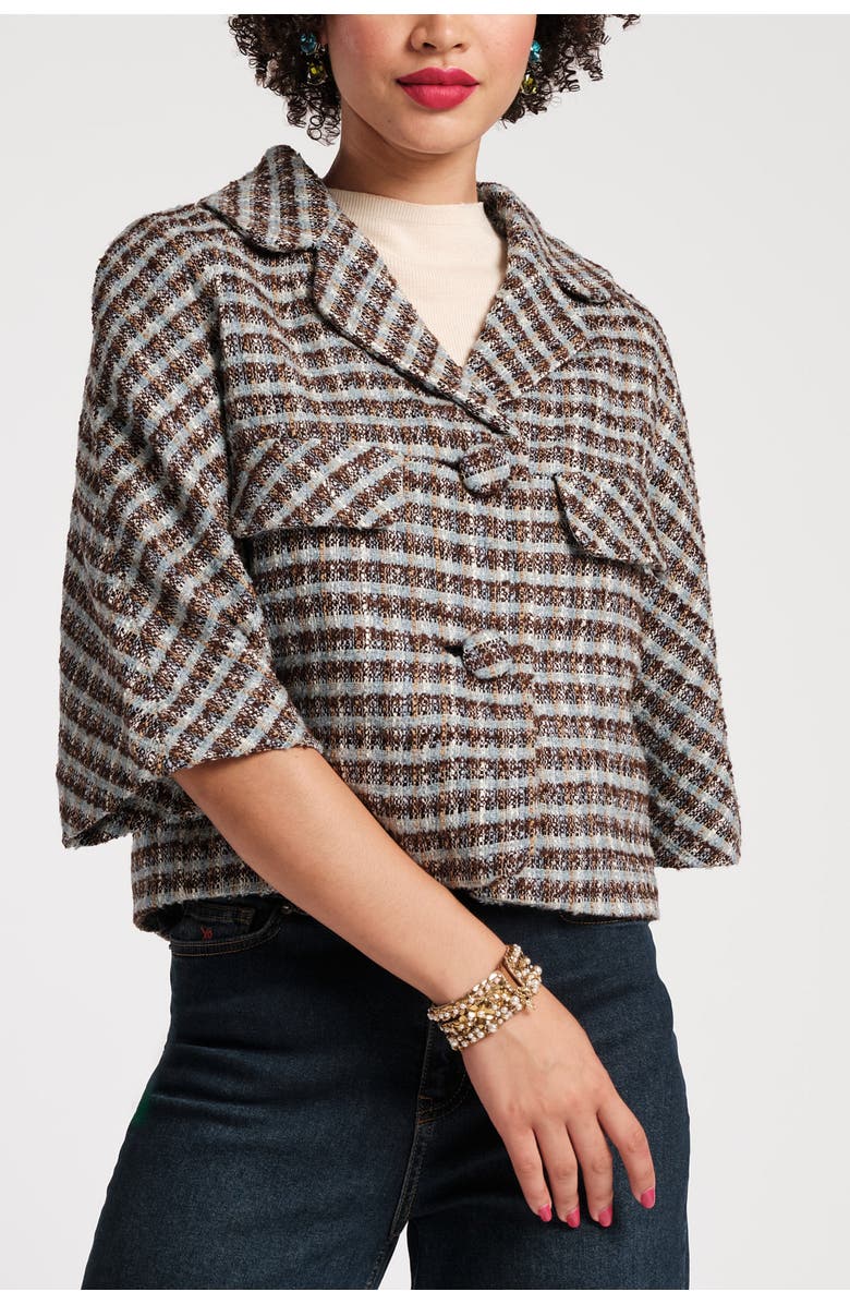 Frances Valentine Day Jacket Park Avenue Plaid Wool, Alternate, color, 