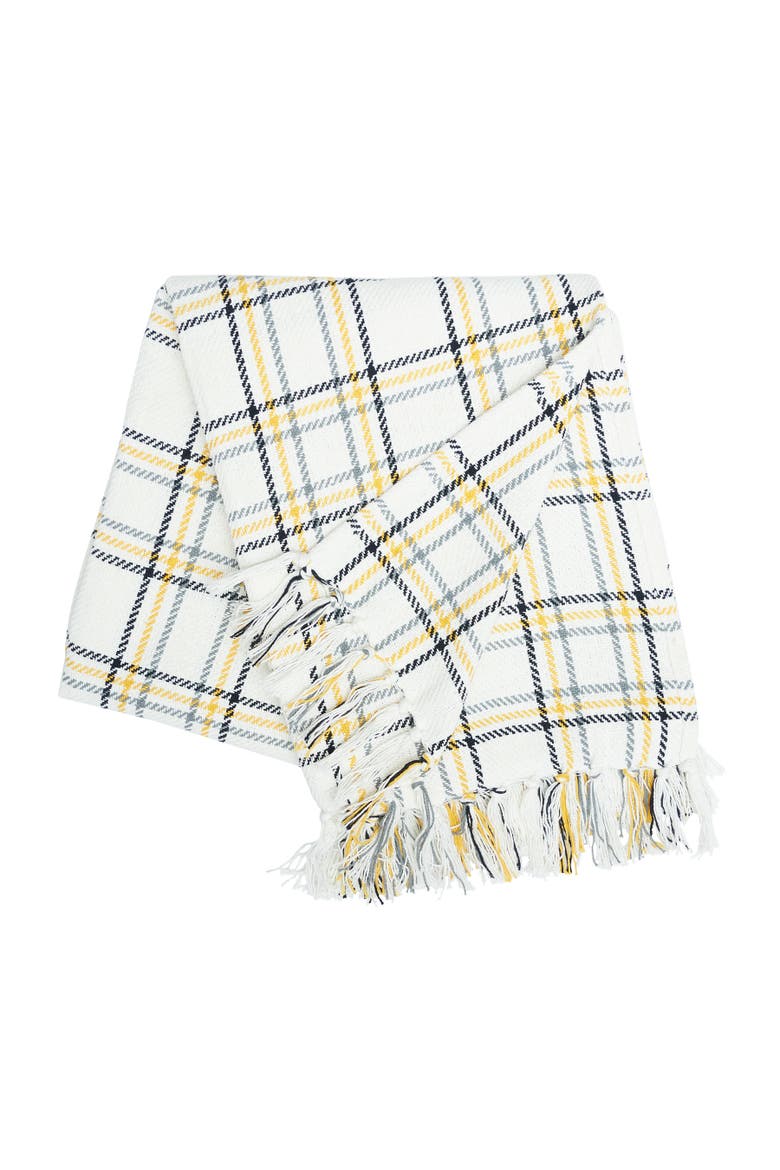 Honey Bee Plaid Throw, Main, color, Yellow