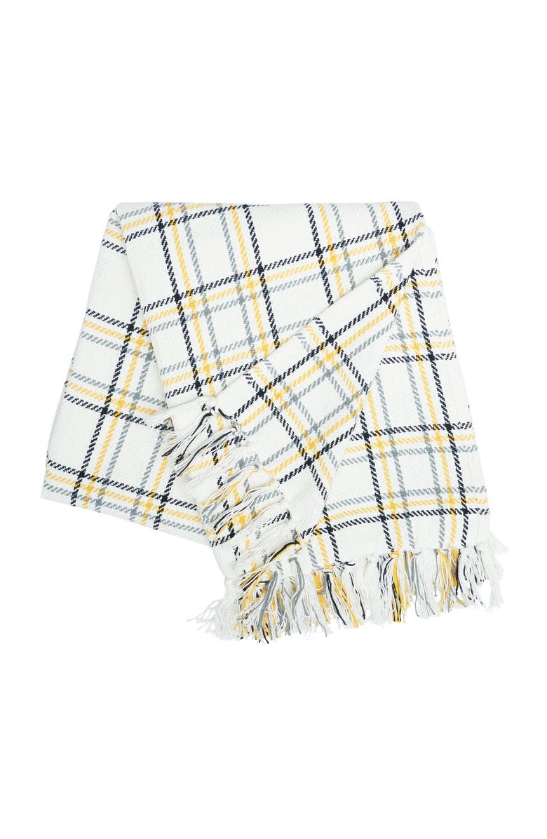 C&F Home Honey Bee Plaid Throw, Main, color, Yellow