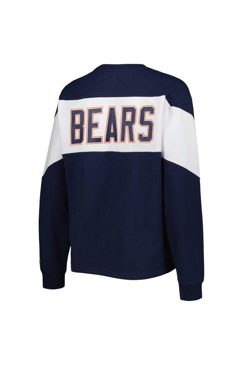 Women's Starter Navy Chicago Bears Insight Crop Tri-Blend Long Sleeve T-Shirt, Alternate, color, Navy