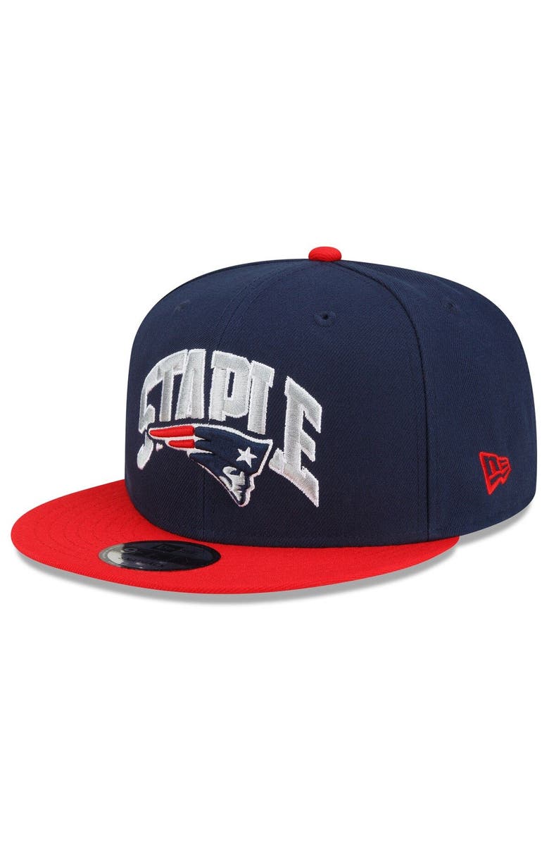 New Era x Staple Men's New Era Navy/Red New England Patriots NFL x Staple Collection 9FIFTY Snapback Adjustable Hat, Alternate, color, Navy
