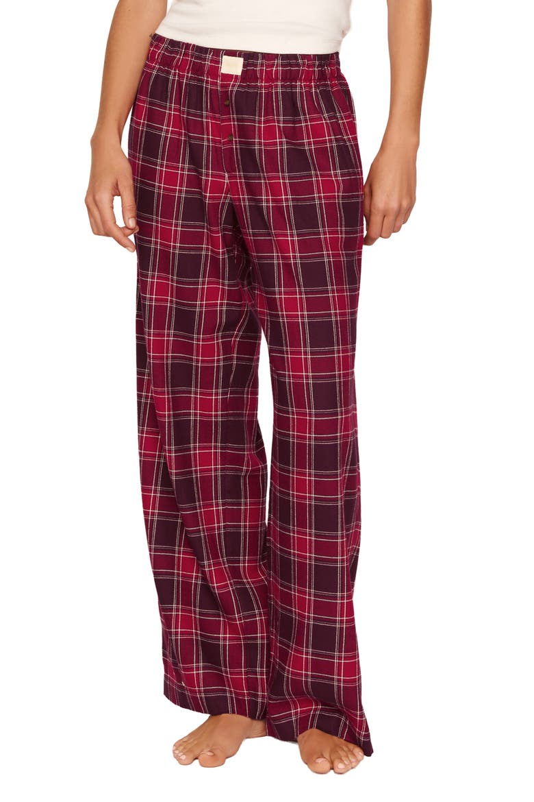 Flannel Boxer Pajama Pants, Main, color, OXFORD CHECK HOLLY R