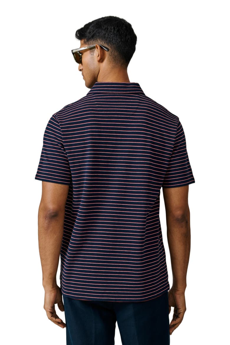Baysdale Open Collar Polo, Alternate, color, Navy Stripe