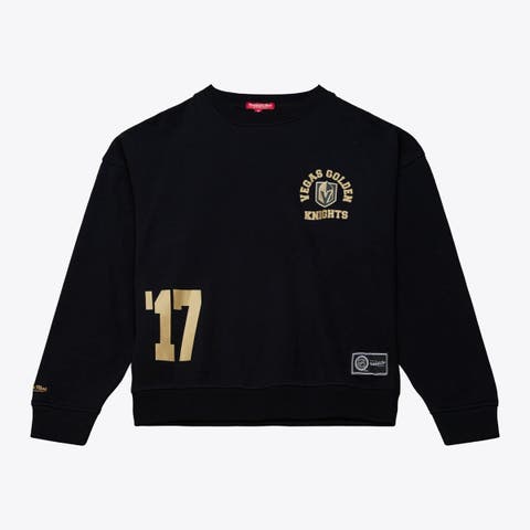 Women's Mitchell & Ness  Black Vegas Golden Knights Crewneck Sweatshirt
