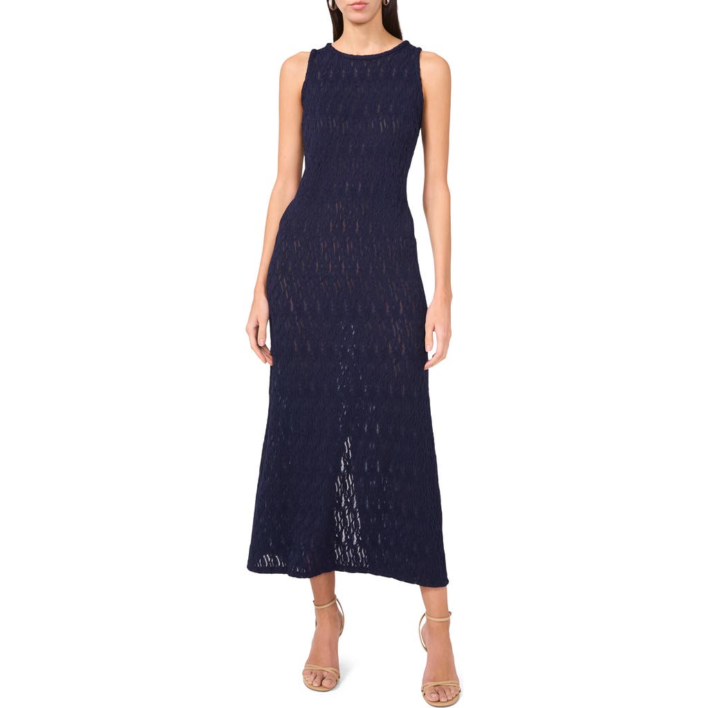 Halogenr Halogen(r) Textured Sleeveless Maxi Dress In Classic Navy