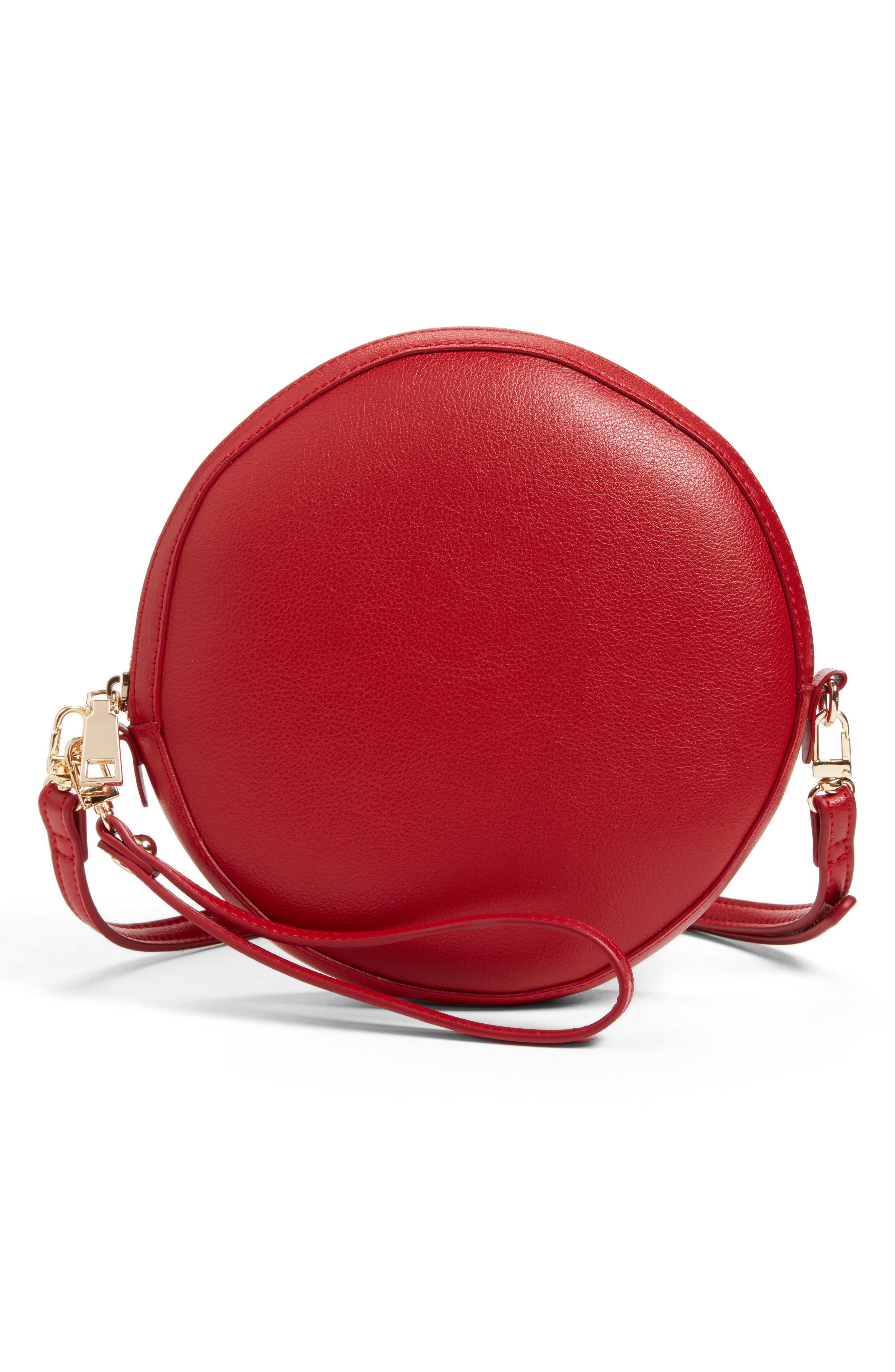 Smooth Circle Crossbody, Main, color, CHERRY RED