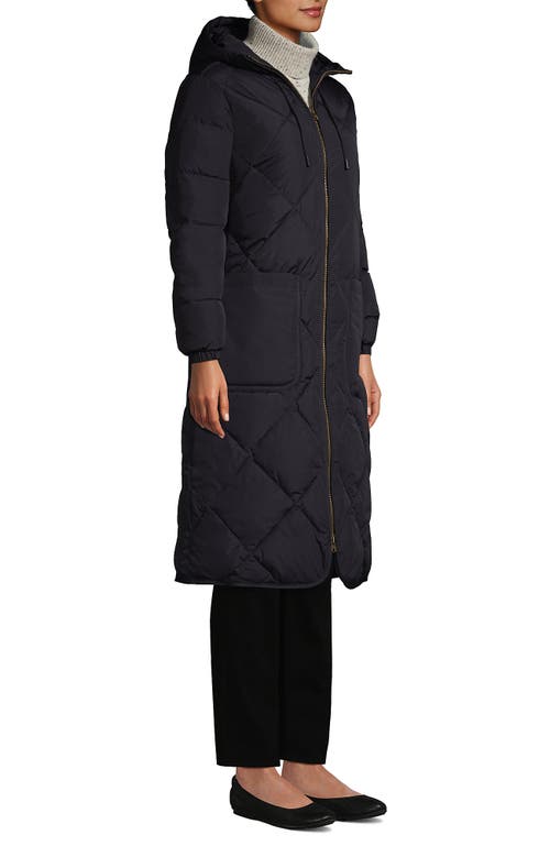 Lands' End Featherfree Insulated Diamond Quilted Maxi Coat In Animal Print