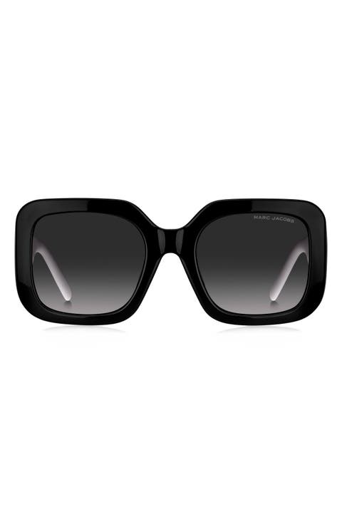 53mm Gradient Polarized Square Sunglasses