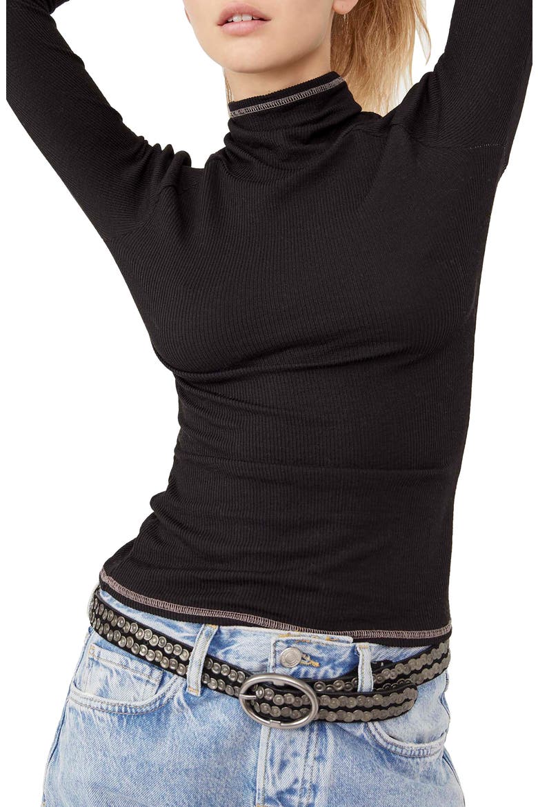 Hi Hon Turtleneck Top, Main, color, BLACK