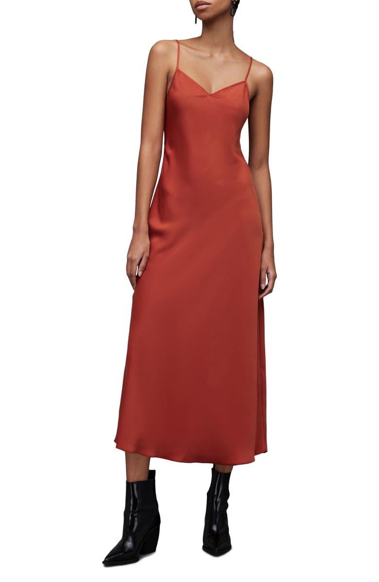 AllSaints Bryony V-Neck Slipdress, Main, color, 