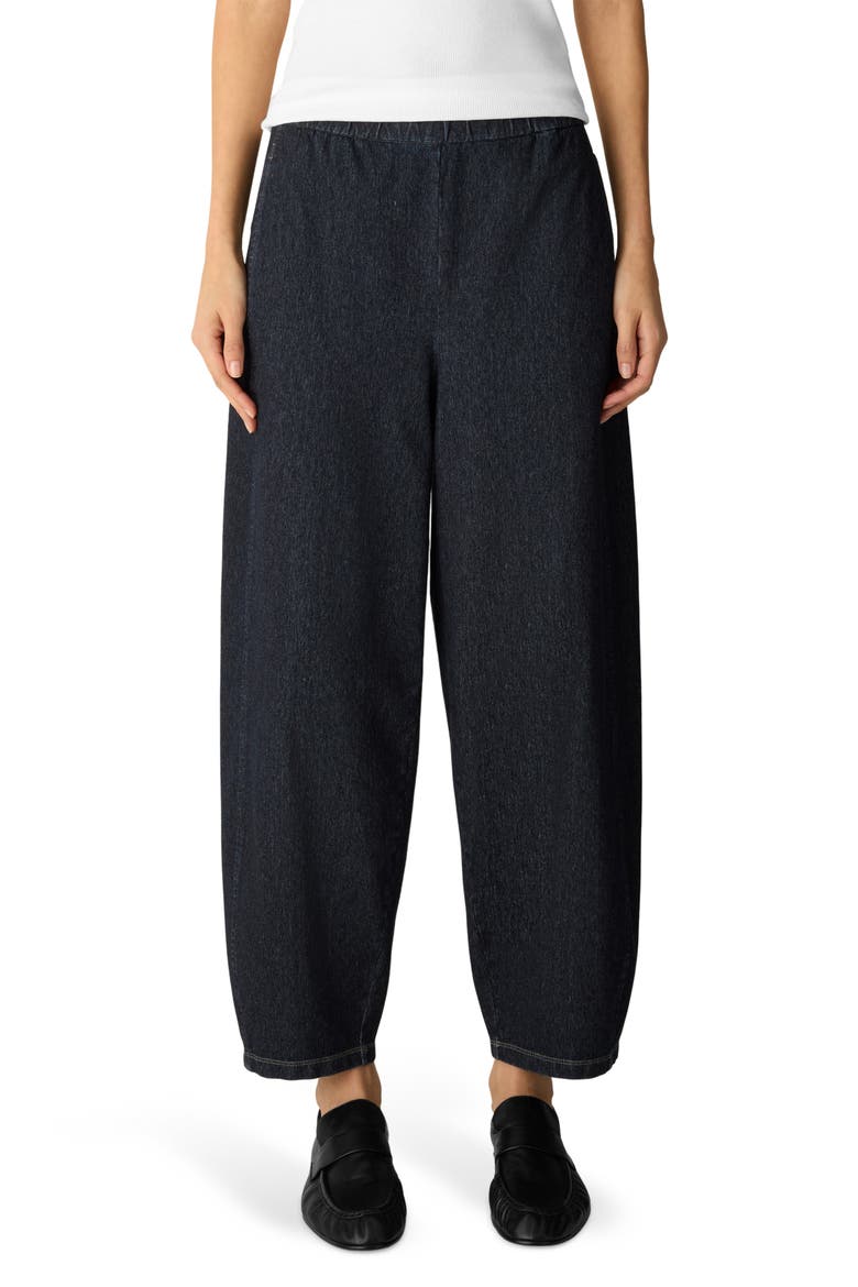 Organic Cotton Ankle Lantern Pants, Main, color, DARK WASH