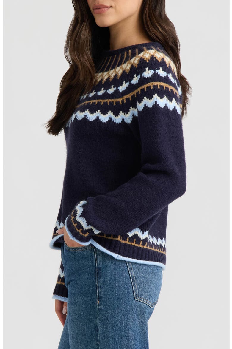 Fair Isle Crewneck Sweater, Alternate, color, DARK NAVY FAIR ISLE