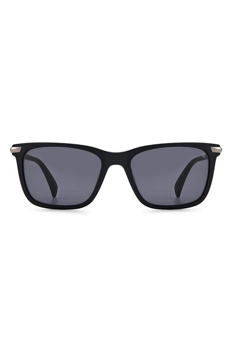rag & bone 56mm Square Sunglasses, Main, color, Matte Black