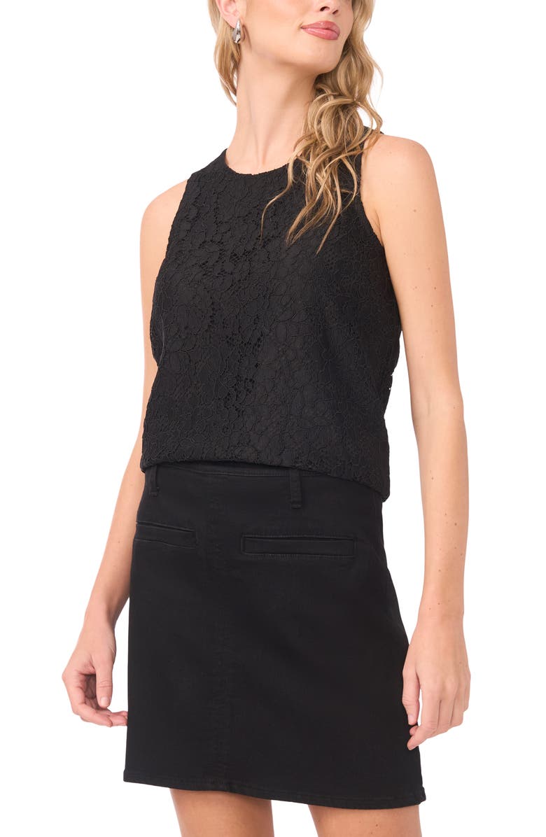 Vince Camuto Lace Shell, Main, color, Rich Black