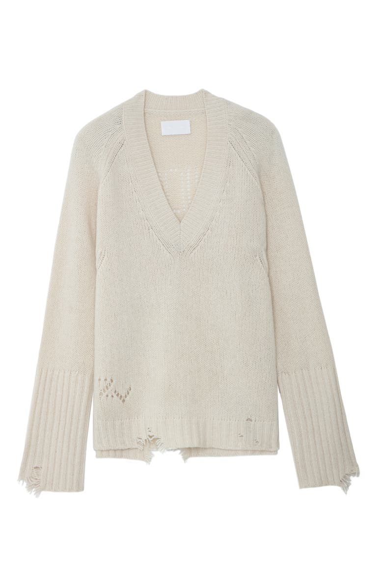 Zadig & Voltaire Valma Amour Pointelle Merino Wool Sweater, Alternate, color, Judo