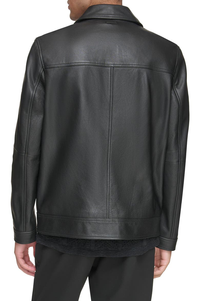 Clayton Leather Jacket, Alternate, color, BLACK