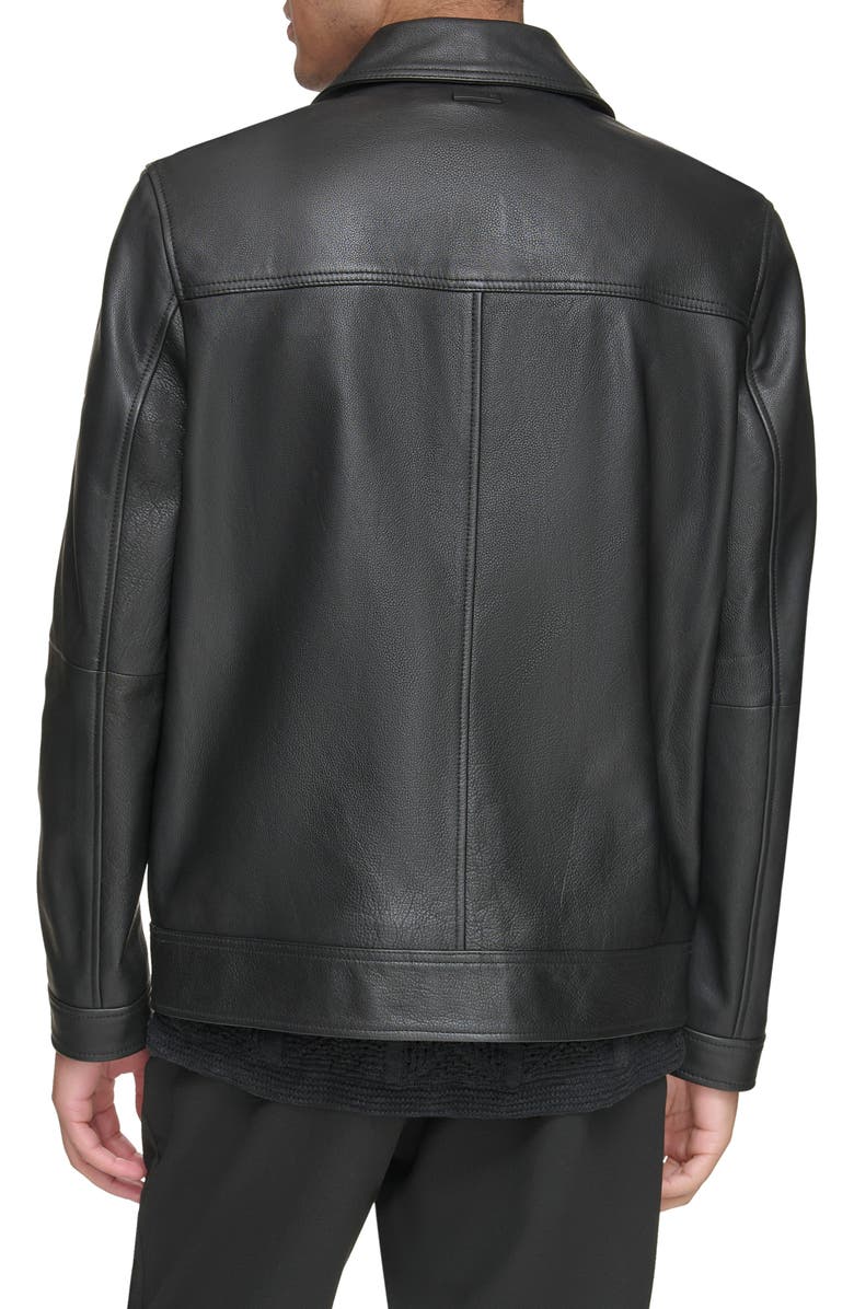 Andrew Marc Clayton Leather Jacket, Alternate, color, Black