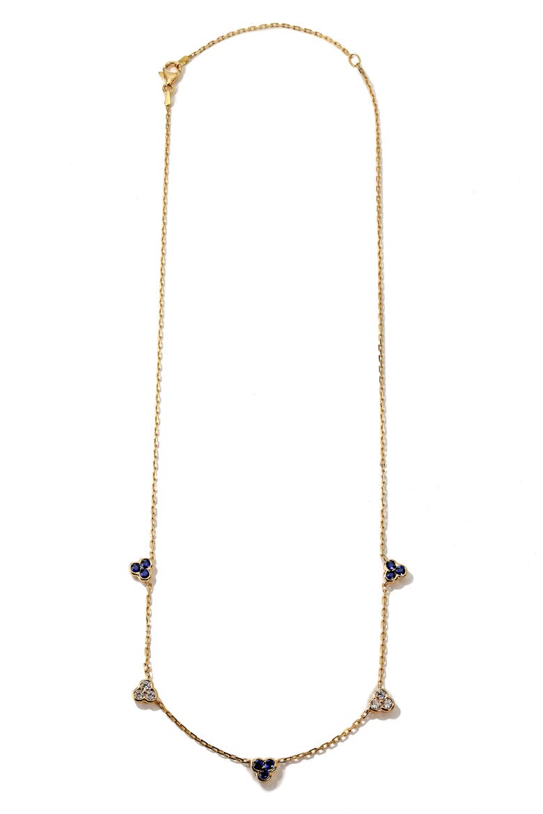 Trinity Station Necklace, Main, color, SAPPHIRE