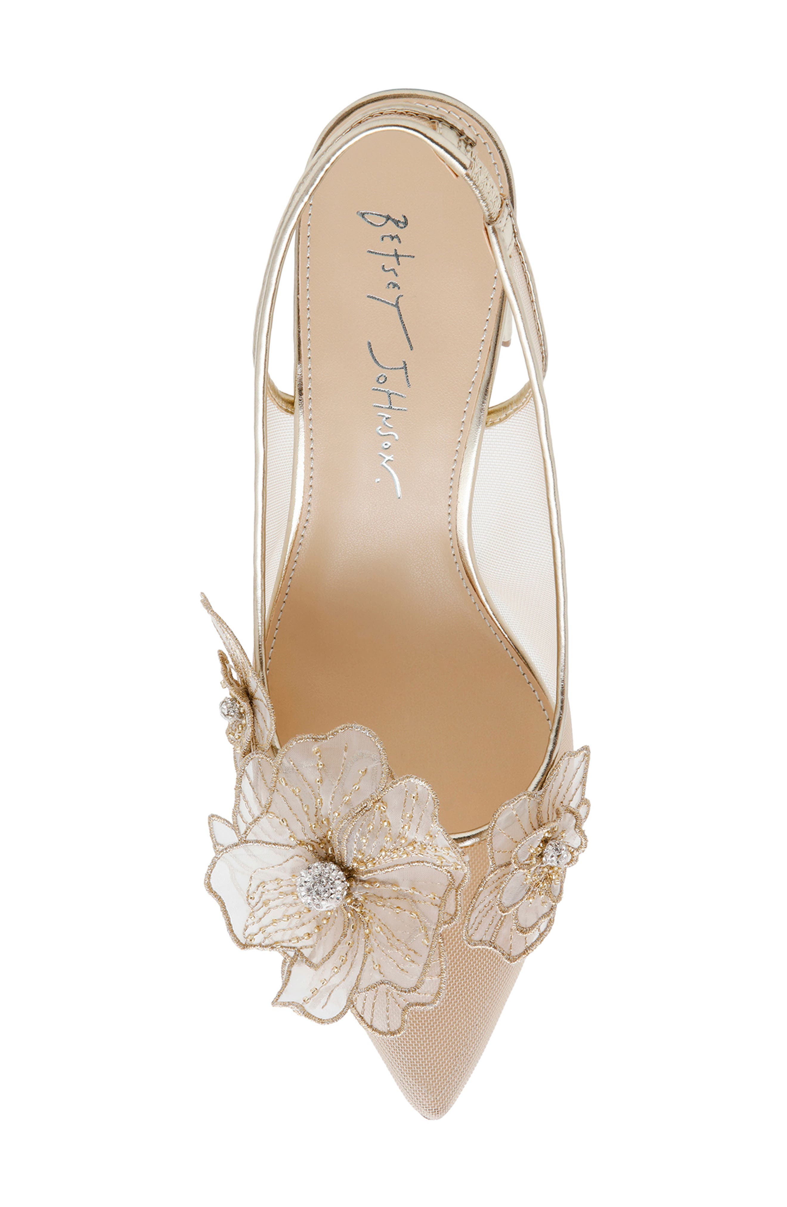 Betsey Johnson Petra Slingback Pointed Toe Pump, Alternate, color, Gold