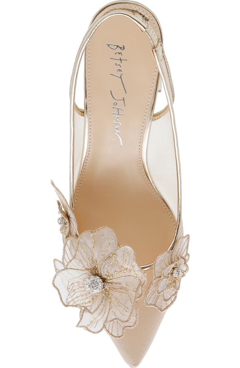 Betsey Johnson Petra Slingback Pointed Toe Pump, Alternate, color, Gold