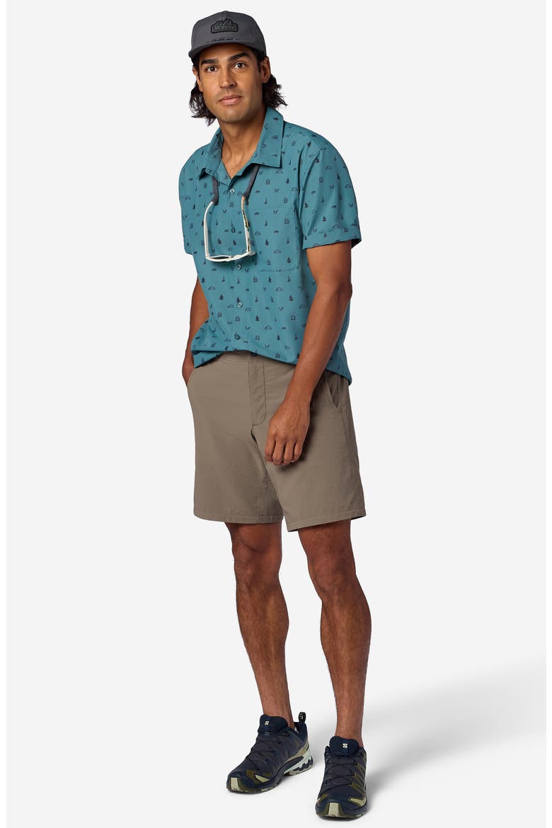 AirExchange UPF Short Sleeve Button-Up Shirt, Alternate, color, SEAFLOOR CAMPING TRIP