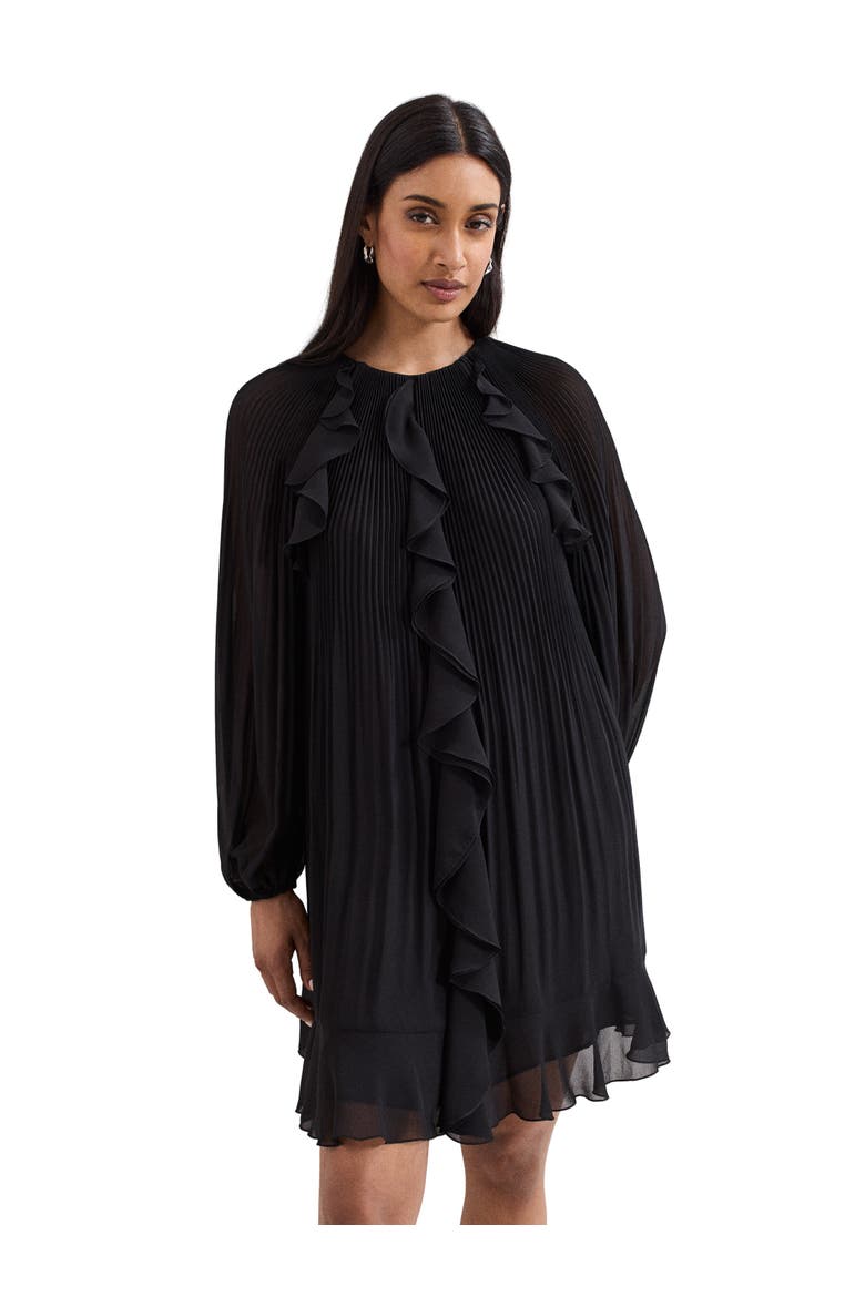 Layla Frill Swing Dress, Main, color, Black