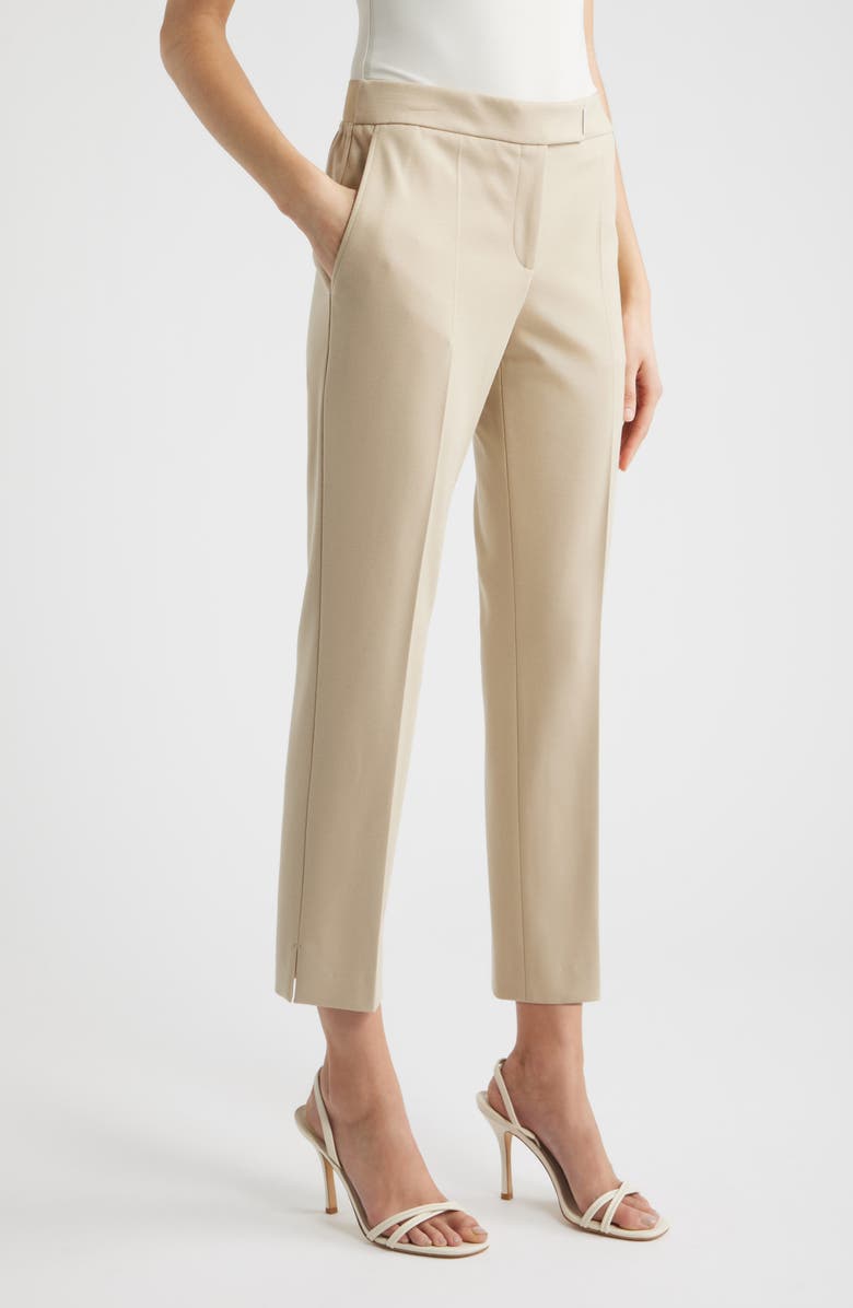BOSS Tapria Slim Fit Crop Pants, Alternate, color, Pumice