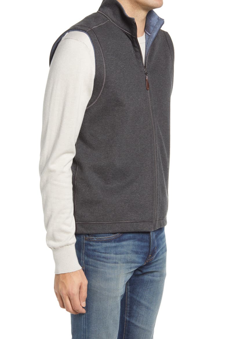 Reversible Knit Vest, Alternate, color, CHARCOAL/BLUE