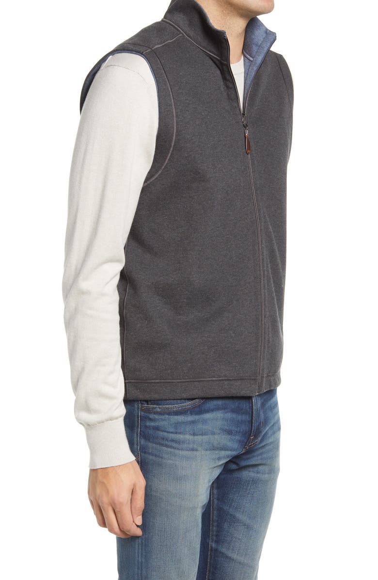 Johnston & Murphy Reversible Knit Vest, Alternate, color, Charcoal/Blue