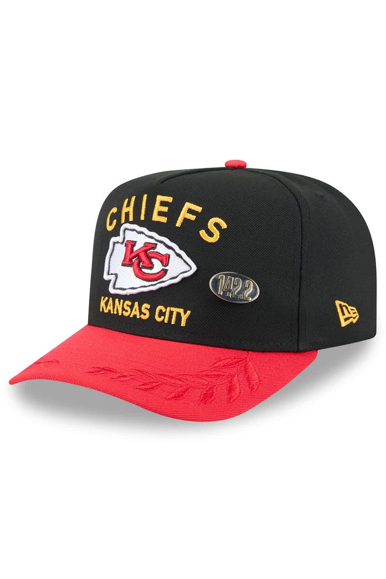 Men's New Era Black/Red Kansas City Chiefs 2025 NFL Draft On Stage A-Frame 59FIFTY Fitted Hat, Main, color, Black