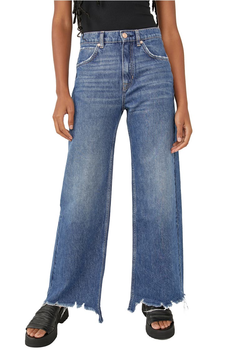 Straight Up Baggy Flare Jeans, Main, color, RIVERSIDE BLUE