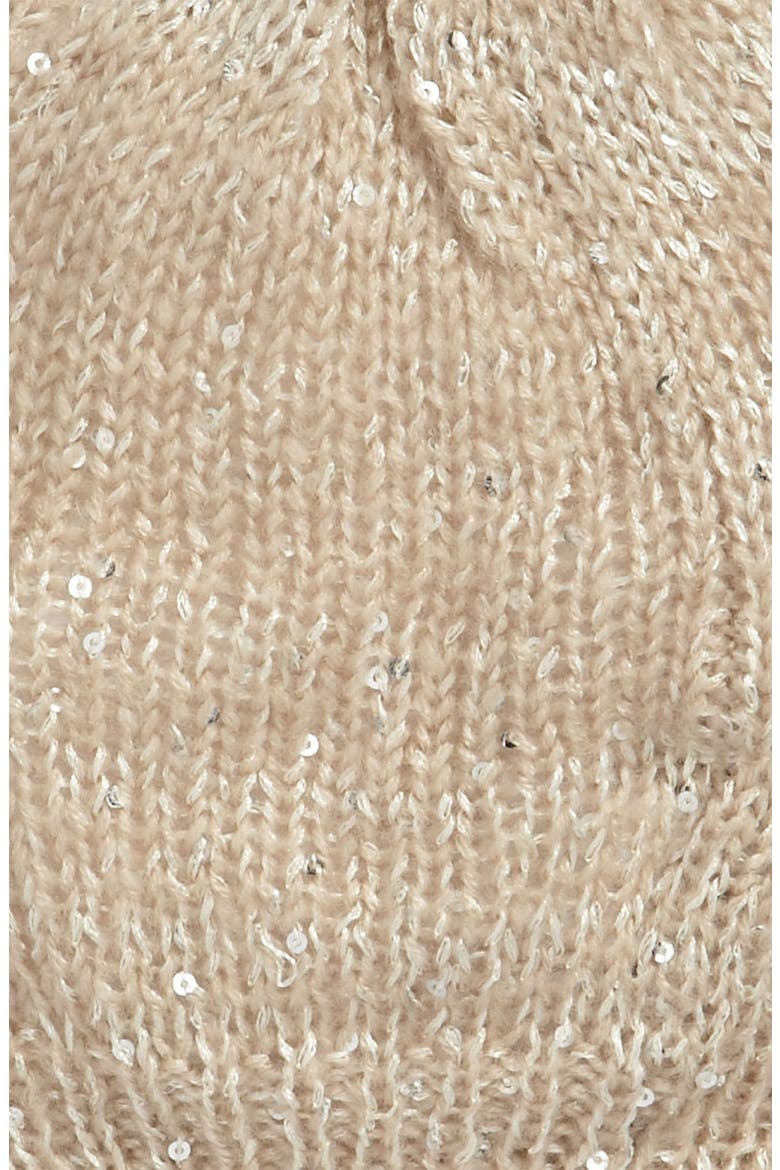 Sequin Slouchy Beanie, Alternate, color, CHAMPAGNE